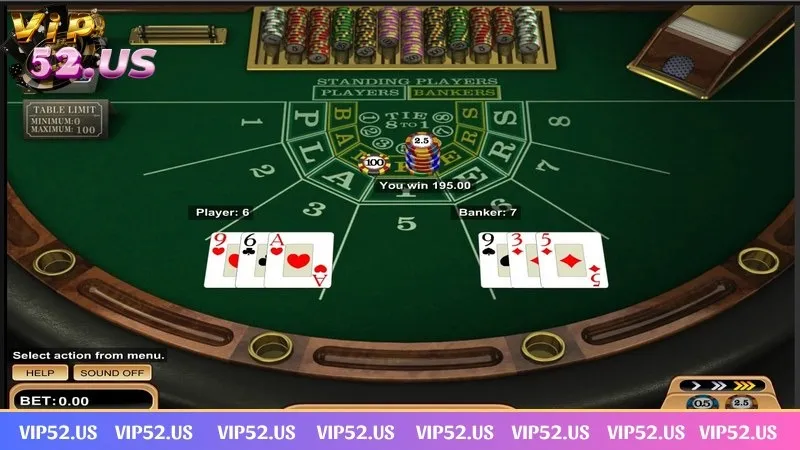 Baccarat tại Vip52 là game bài kịch tính và có sức hút khó cưỡng