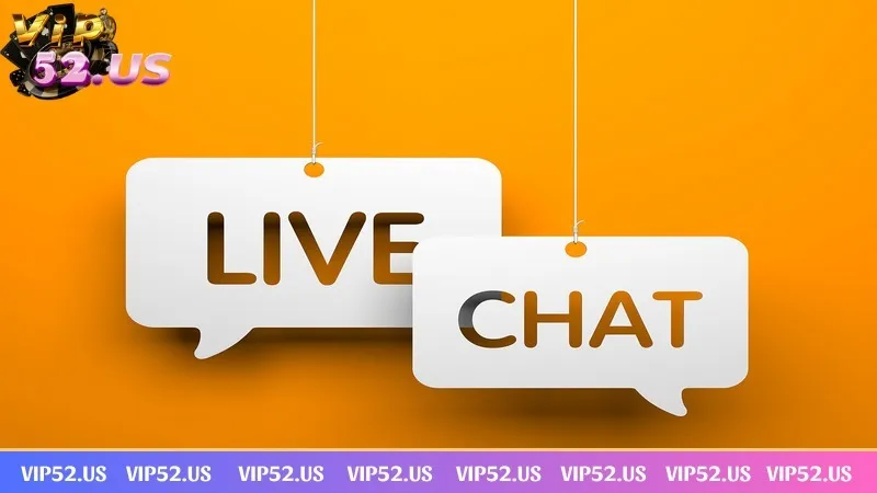 Tính năng live chat được tích hợp trên trang chủ VIP52